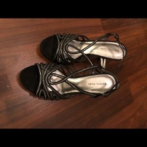 Rhinestone high heel dress sandals